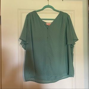 Light green button top